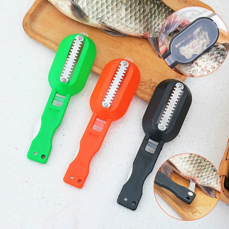 Raspador de escamas de peixe, escova de pele, fácil limpeza e remoção de escalas, raladores, descascador seguro, faca, descascador de cozinha, ferramentas de frutos do mar