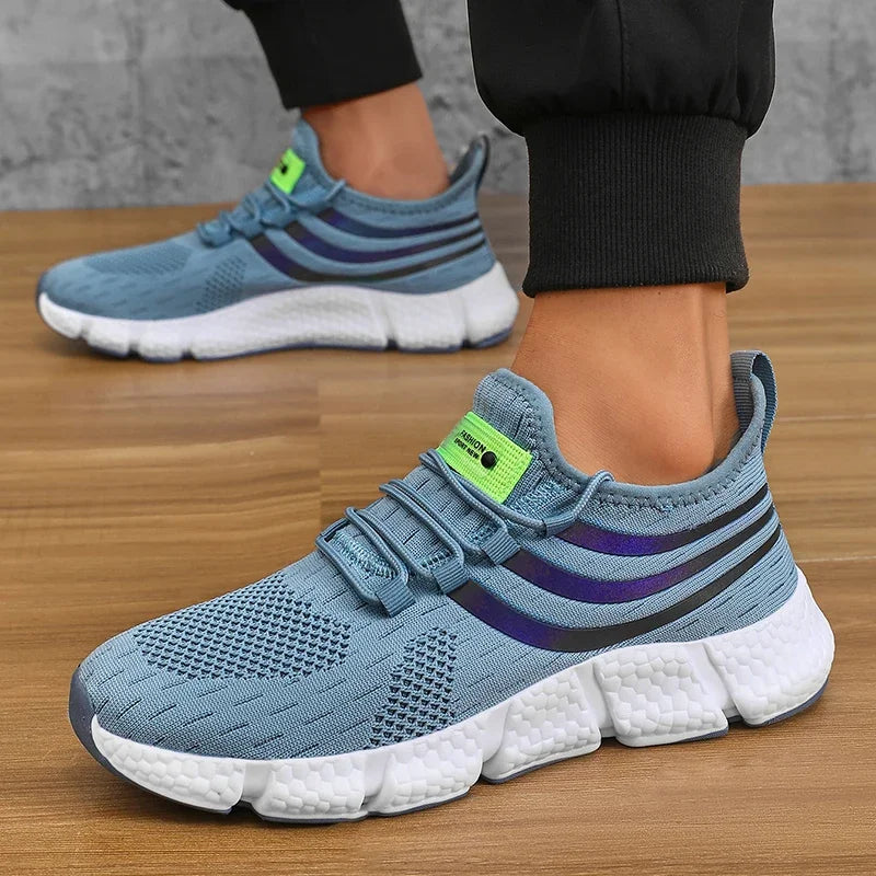 Tênis leve e respirável masculino, calçados esportivos casuais, sapatilhas antiderrapantes, corrida ao ar livre, caminhada, tênis, atlético, corrida