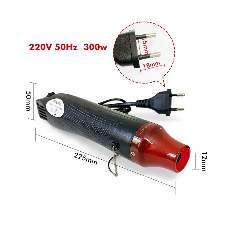 Tubo Termoencolhível com Pistola de Ar Quente 300W 2:1 Fio Encolhível Encolhimento Envoltório Tubo Cabo Conectar Tampa Proteção DIY