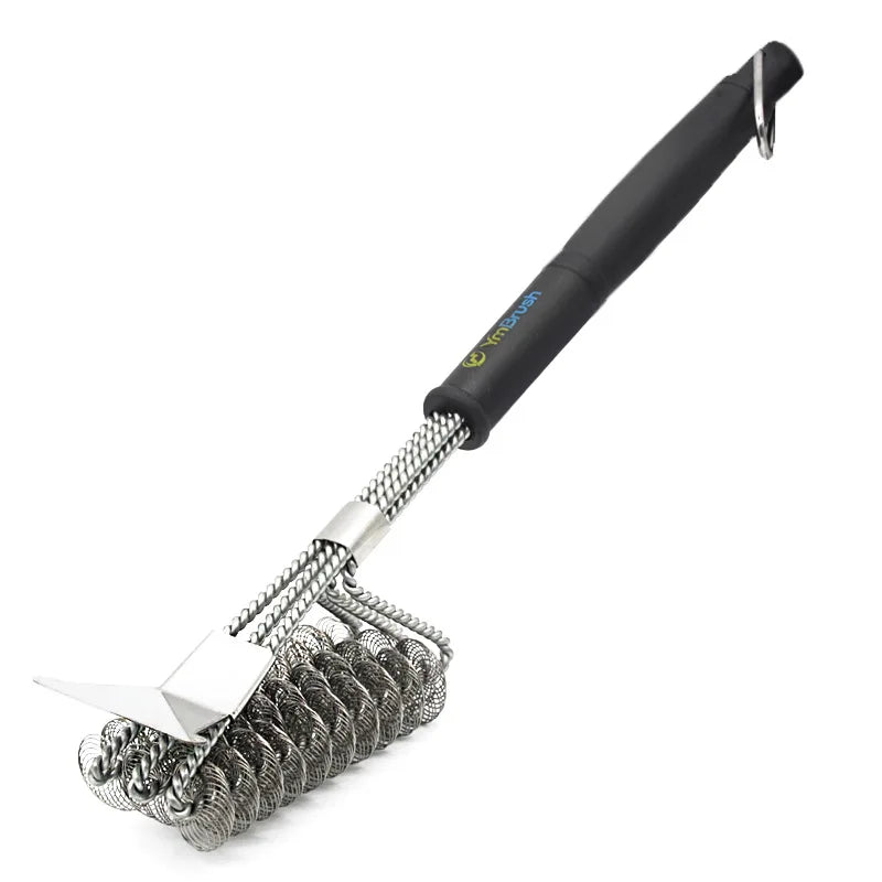 Escova de limpeza para churrasqueira e raspador, Escova de limpeza para churrasqueira, Acessórios para churrasco ideais, Antiaderente, Ferramentas perfeitas