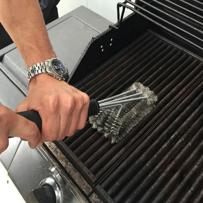 Escova de limpeza para churrasqueira e raspador, Escova de limpeza para churrasqueira, Acessórios para churrasco ideais, Antiaderente, Ferramentas perfeitas