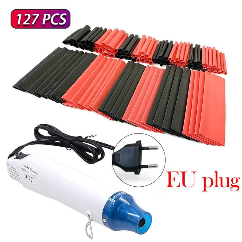 Tubo Termoencolhível com Pistola de Ar Quente 300W 2:1 Fio Encolhível Encolhimento Envoltório Tubo Cabo Conectar Tampa Proteção DIY
