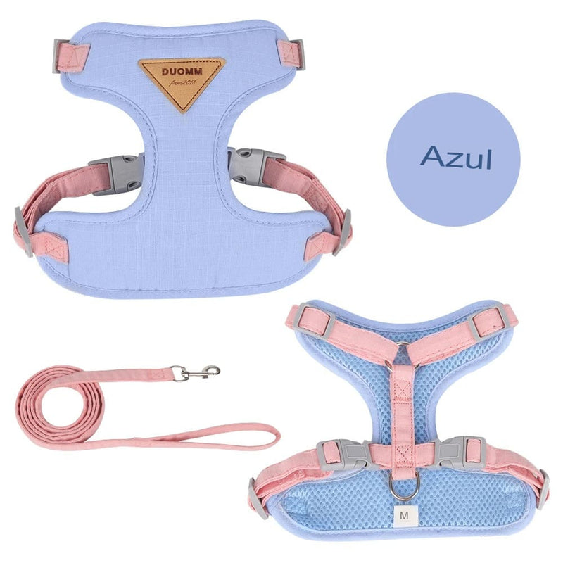 Conjunto de Peitoral e Guia Fashion para Gatos e Cães de Pequeno Porte.